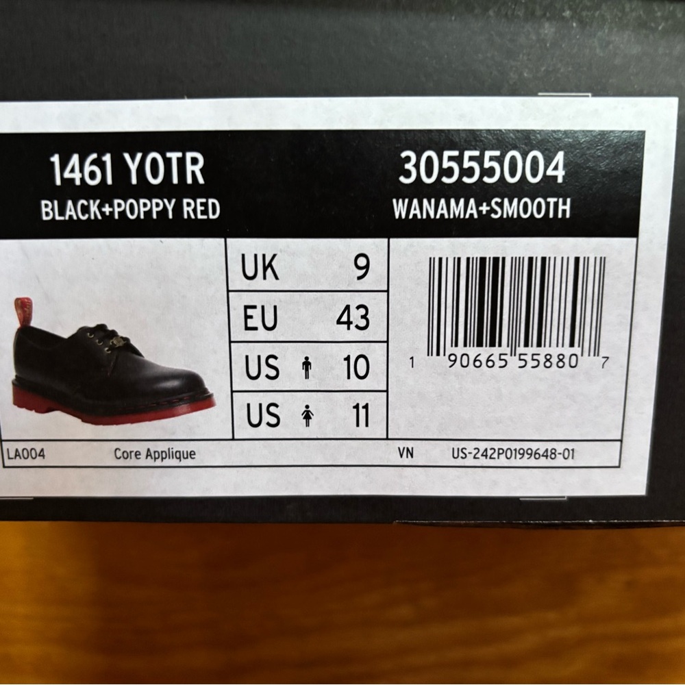 Dr. Martens Lunar New Year Black and Red 1461 Oxfords (Year of the Rabbit) - Picture 13 of 14
